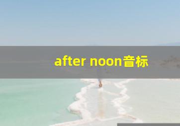 after noon音标